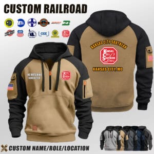 Custom US Railroad Location Halfzip Hoodie 5