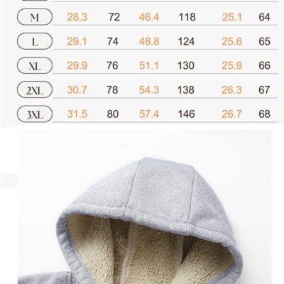 Web Fleece Zip Hooide Sizechart 1