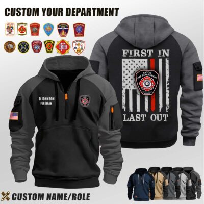Anton Volunteer Fire Rescue KY_First In Last Out Halfzip Hoodie