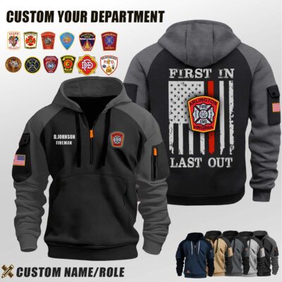 Arlington County Fire Department VA_First In Last Out Halfzip Hoodie