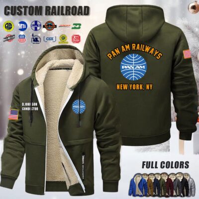 Custom US Railroad Fleece Zip Hoodie 3