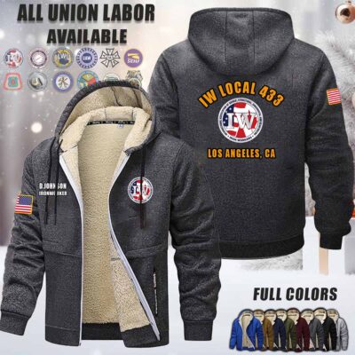 Custom US Unio Labor Fleece Zip Hoodie 1 3