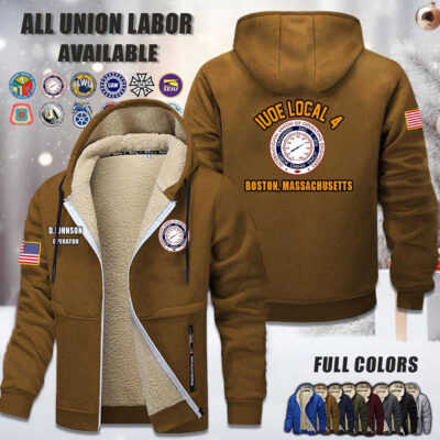 Custom US Unio Labor Fleece Zip Hoodie 3