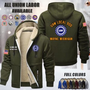 Custom US Unio Labor Fleece Zip Hoodie 7