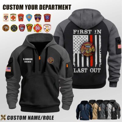 Cut Bank Volunteer Fire Department MT_First In Last Out Halfzip Hoodie