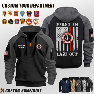 East Orange fire department NJ_First In Last Out Halfzip Hoodie