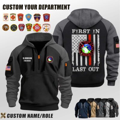 Eielson Air Force Base Firefighters AK_First In Last Out Halfzip Hoodie