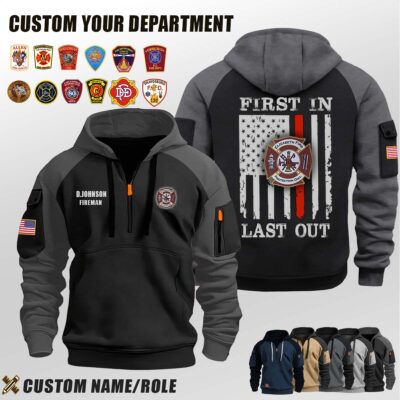 Elizabeth Illinois Fire Protection District_First In Last Out Halfzip Hoodie