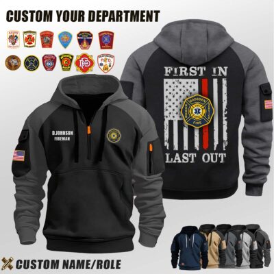 Gadsden Fire Department AL_First In Last Out Halfzip Hoodie