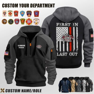 Greenhead Volunteer Fire Department FL_First In Last Out Halfzip Hoodie