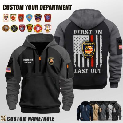 Highview Fire District KY_First In Last Out Halfzip Hoodie