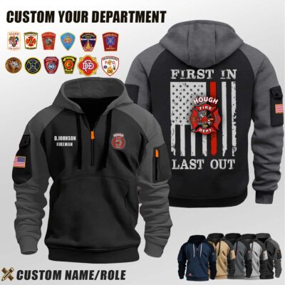 Hough Fire Department OK_First In Last Out Halfzip Hoodie