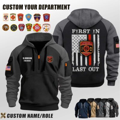 Houlka Volunteer Fire Department MS_First In Last Out Halfzip Hoodie