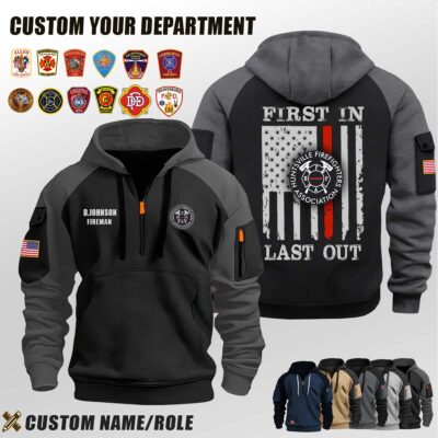 Huntsville FireFighters Association AL_First In Last Out Halfzip Hoodie