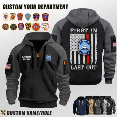 James City County Fire Department VA_First In Last Out Halfzip Hoodie