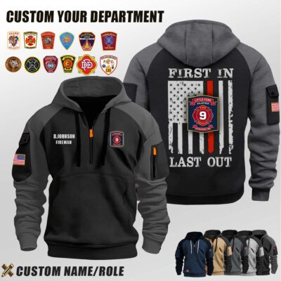 Little Fork Volunteer Fire and Rescue VA_First In Last Out Halfzip Hoodie