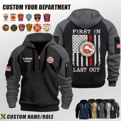 Los Angeles County Fire Department CA_First In Last Out Halfzip Hoodie