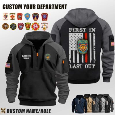 Los Angeles Fire Department CA_First In Last Out Halfzip Hoodie
