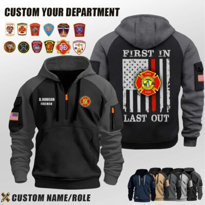 Louisa County Fire-EMS VA_First In Last Out Halfzip Hoodie