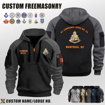 Masonic Sun Emblem_Halfzip Hoodie