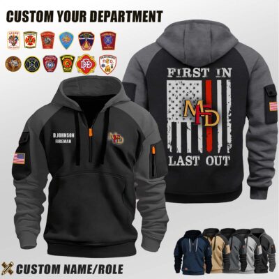 Mendon Fire Protection District Department IL_First In Last Out Halfzip Hoodie