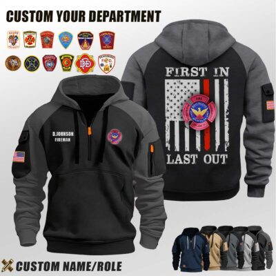 Metro Fire Association of Atlanta GA_First In Last Out Halfzip Hoodie