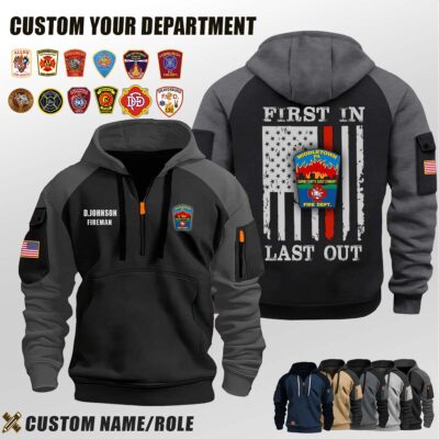 Middletown Volunteer Fire Department PA_First In Last Out Halfzip Hoodie
