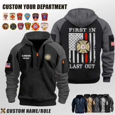 Montgomery Fire Department AL_First In Last Out Halfzip Hoodie