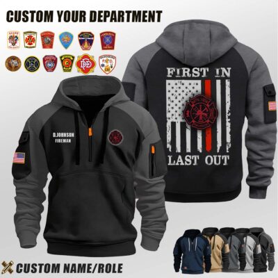 Mountain View Fire Department AR_First In Last Out Halfzip Hoodie