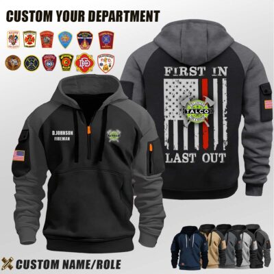 Neches Volunteer Fire Department TX (2)_First In Last Out Halfzip Hoodie