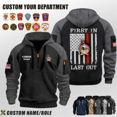 New Hartford Fire Department NY_First In Last Out Halfzip Hoodie