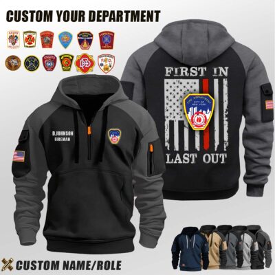 New York City Fire Department NY_First In Last Out Halfzip Hoodie