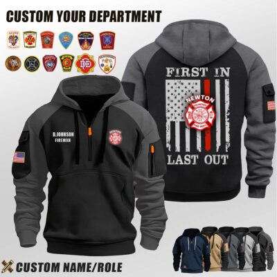 Newton Volunteer Fire Department AL_First In Last Out Halfzip Hoodie