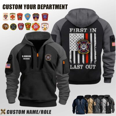 North Brunswick Fire Department NJ_First In Last Out Halfzip Hoodie