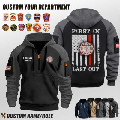 Ovid Fire Department CO_First In Last Out Halfzip Hoodie