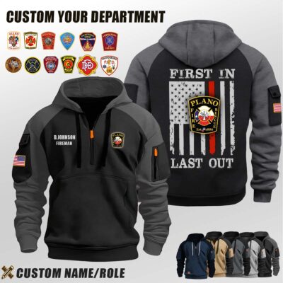 Plano Fire Rescue TX_First In Last Out Halfzip Hoodie