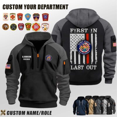 Port Austin Fire Department MI_First In Last Out Halfzip Hoodie