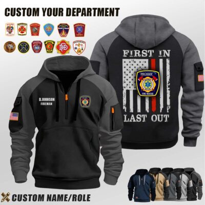 Prosser Fire Rescue IN_First In Last Out Halfzip Hoodie