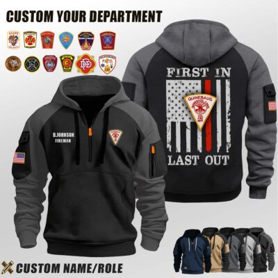 Quinebaug Volunteer Fire Department CT_First In Last Out Halfzip Hoodie