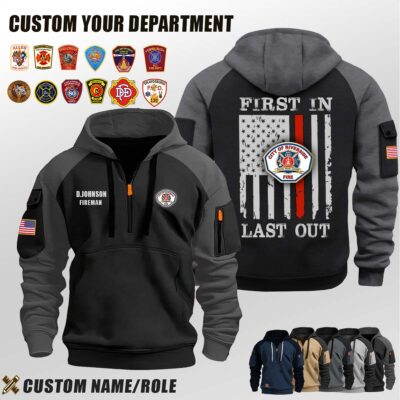 Riverside County Fire Department CA_First In Last Out Halfzip Hoodie