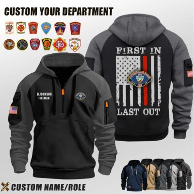 San Bernardino County Fire Department CA_First In Last Out Halfzip Hoodie