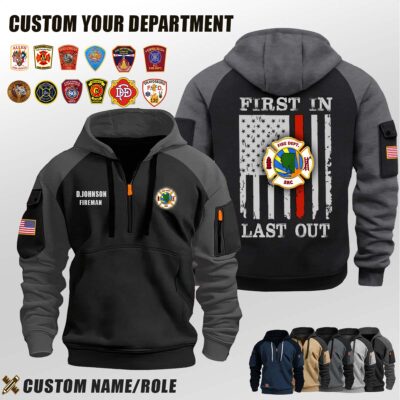 Santa Rosa County Fire Departments FL_First In Last Out Halfzip Hoodie