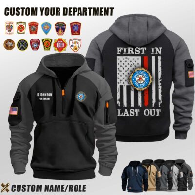 Sharonville Fire Department OH_First In Last Out Halfzip Hoodie