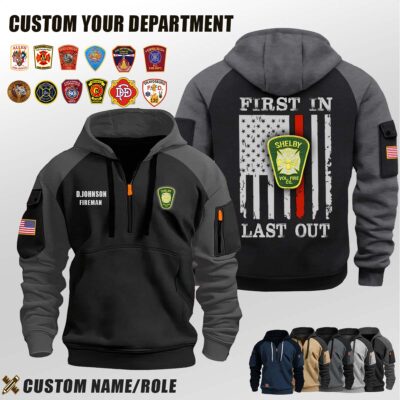 Shelby Volunteer Fire Company NY_First In Last Out Halfzip Hoodie