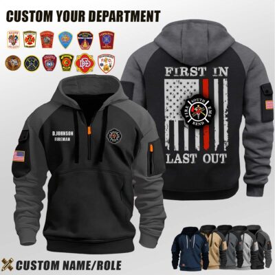 South Bend Fire Department IN_First In Last Out Halfzip Hoodie