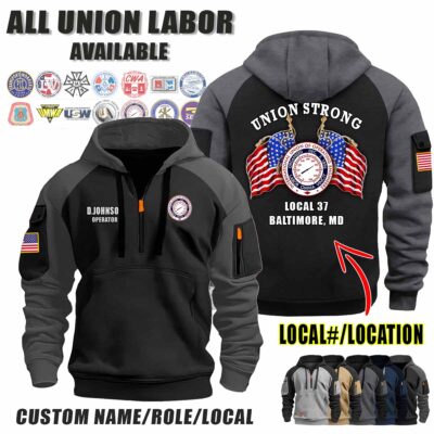 Custom Union Labor V2 Halfzip Hoodie 1 3