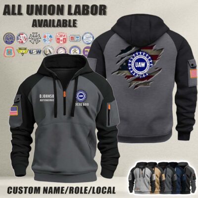 Custom Union Labor V3 Flag Halfzip Hoodie 4 1
