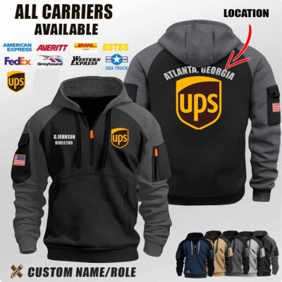 Custom US Carriers Location Halfzip Hoodie 7