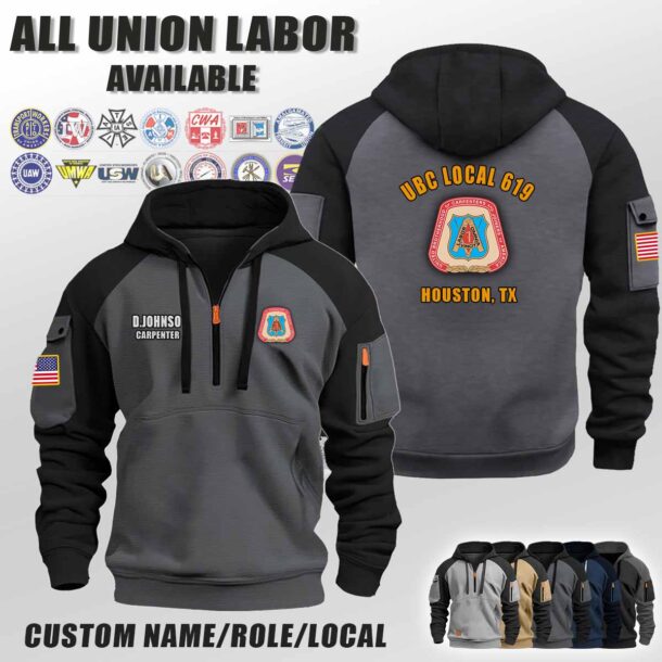Custom Union Labor V2 Halfzip Hoodie 8 1