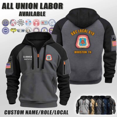 Custom Union Labor V2 Halfzip Hoodie 8